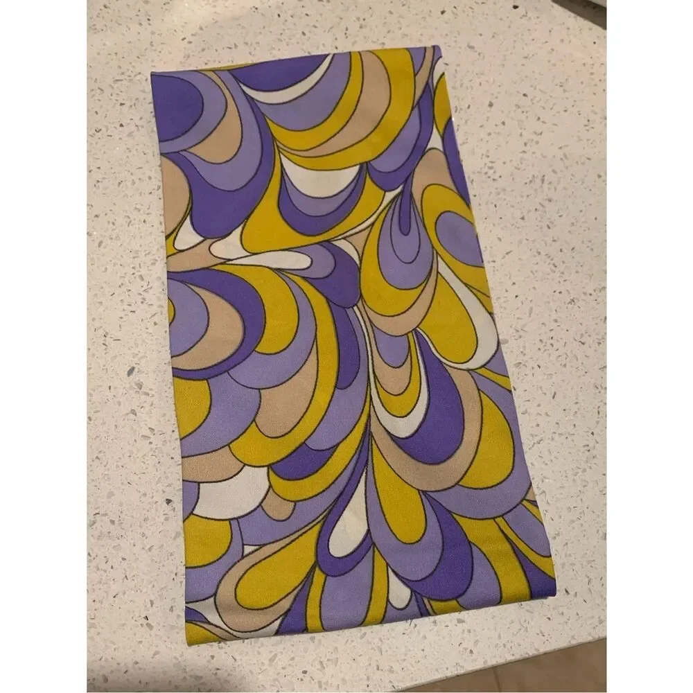 Vintage Pucci Inspired Purple & Yellow Mod Scallop Print Handband